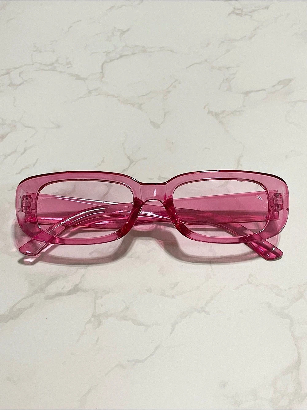 Pink Rectangular Glasses